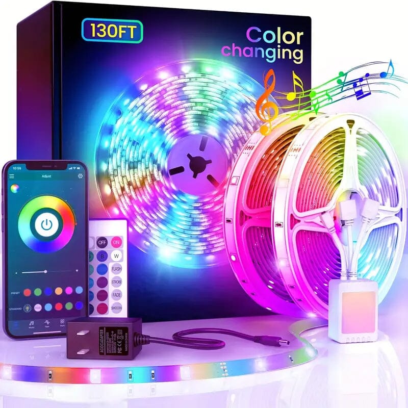 130 Ft. RGB 24V Led Strip Lights with App Controlled Remote String & Fairy Lights - DailySale