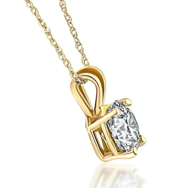 1/4 - 2 Ct T.W. Natural Diamond Solitaire Pendant in 14K White or Yellow Gold