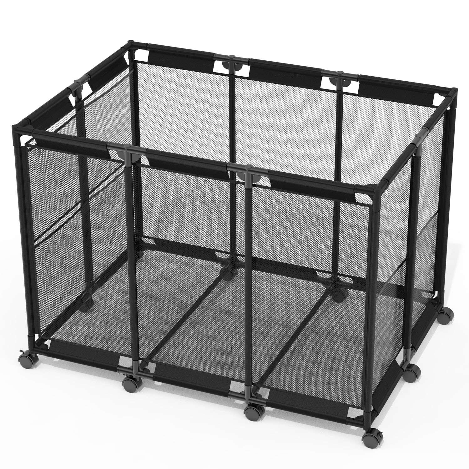 210 Gallon Pool Storage Bin Organizer Rolling Mesh Storage Basket with Lockable Wheels