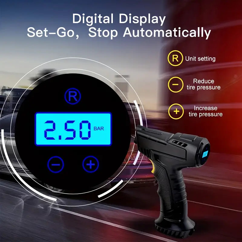 Portable Digital Tire Inflator with LED Light