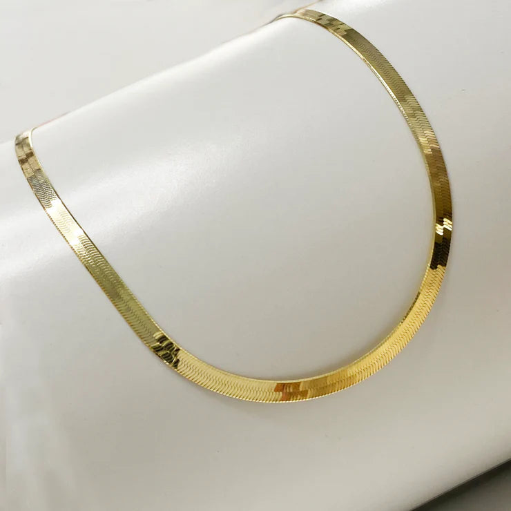 14K Flat Snake Choker Necklace 16" Necklaces - DailySale