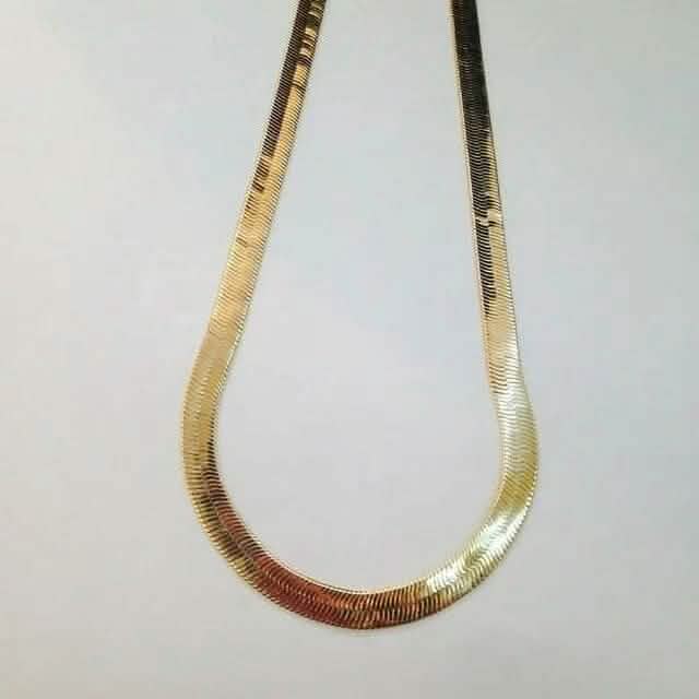 14K Gold High Polish Finish Flat Herringbone Chain Necklace Necklaces - DailySale