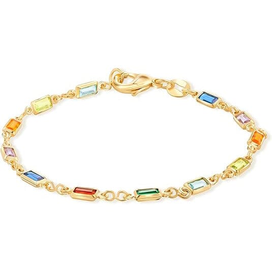 14K Gold Multicolor Crystal Bracelet Bracelets - DailySale