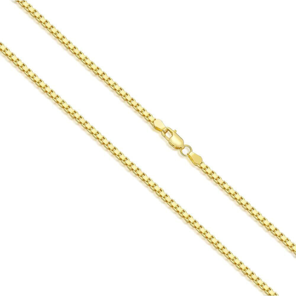 14K Gold Plated 925 Sterling Silver 1.5MM Box Chain Necklace Necklaces 18" - DailySale