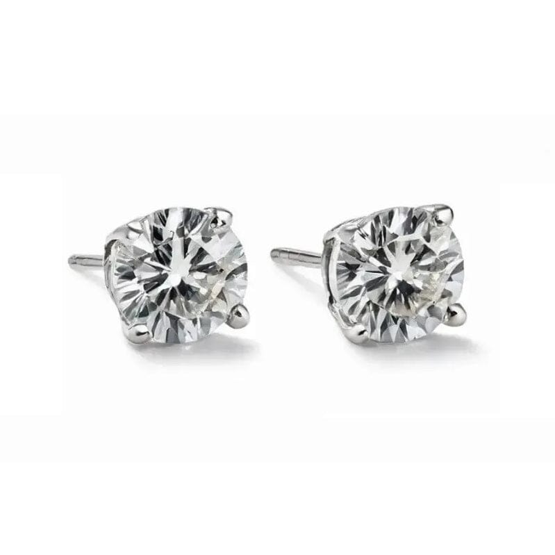 14K Solid White Gold 10.00ct Lab-Grown Round IGI Certified Diamond Stud Earrings Earrings - DailySale