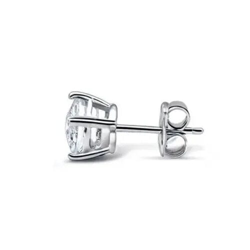 14K Solid White Gold 10.00ct Lab-Grown Round IGI Certified Diamond Stud Earrings Earrings - DailySale