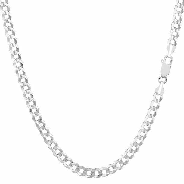 14K Solid White Gold 2mm Cuban Link Chain Necklace Necklaces - DailySale