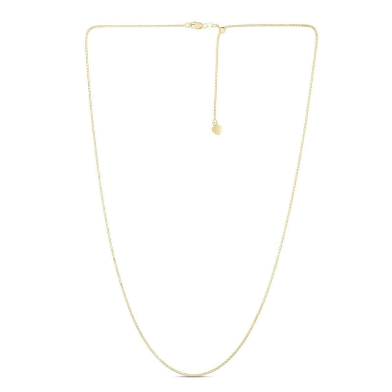 14K Yellow Gold 1MM Solid Adjustable Up to 22" Popcorn Chain Necklace Necklaces - DailySale