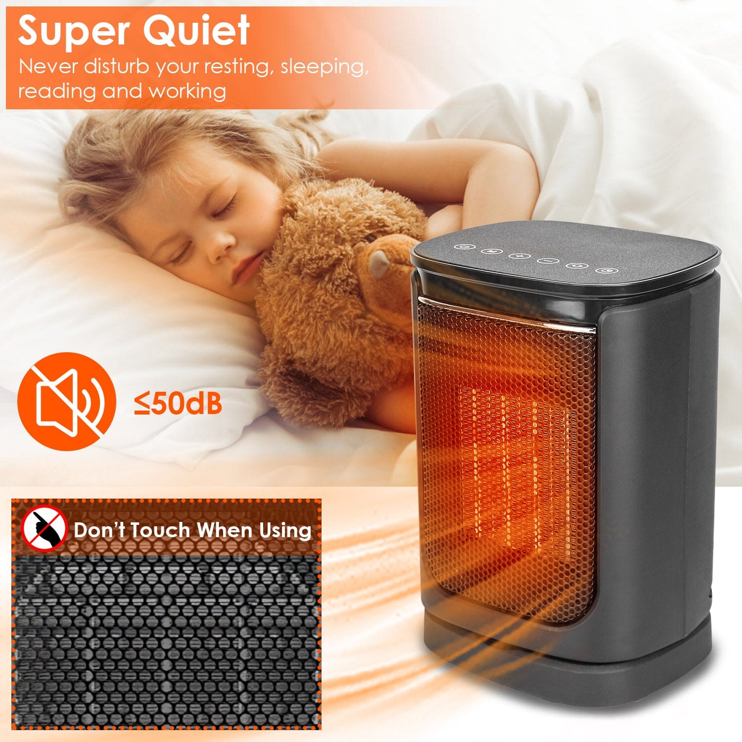 1500W Electric Space Heater Ceramic Heater Fan with 3 Modes Remote Control Digital Display Household Appliances - DailySale