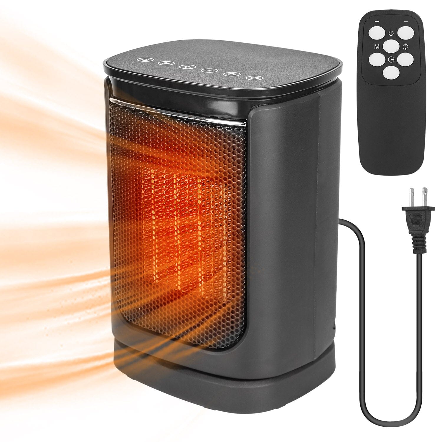 1500W Electric Space Heater Ceramic Heater Fan with 3 Modes Remote Control Digital Display Household Appliances - DailySale