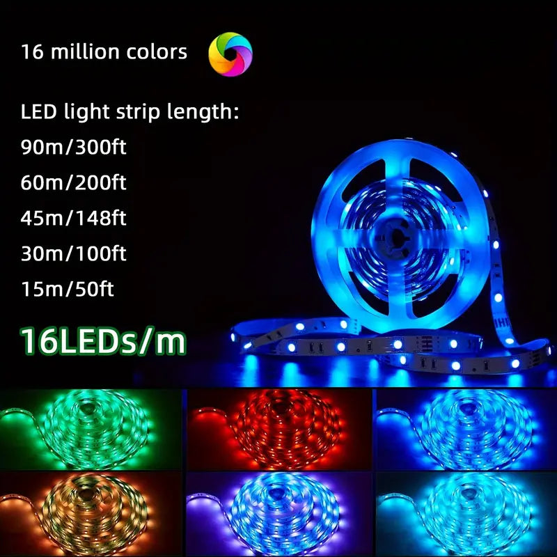 150FT Smart Led RGB LED Lights Music Sync Color Changing Light with App Indoor Lighting - DailySale