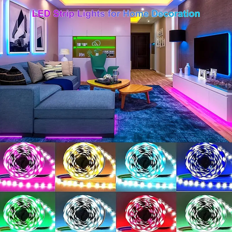 150FT Smart Led RGB LED Lights Music Sync Color Changing Light with App Indoor Lighting - DailySale