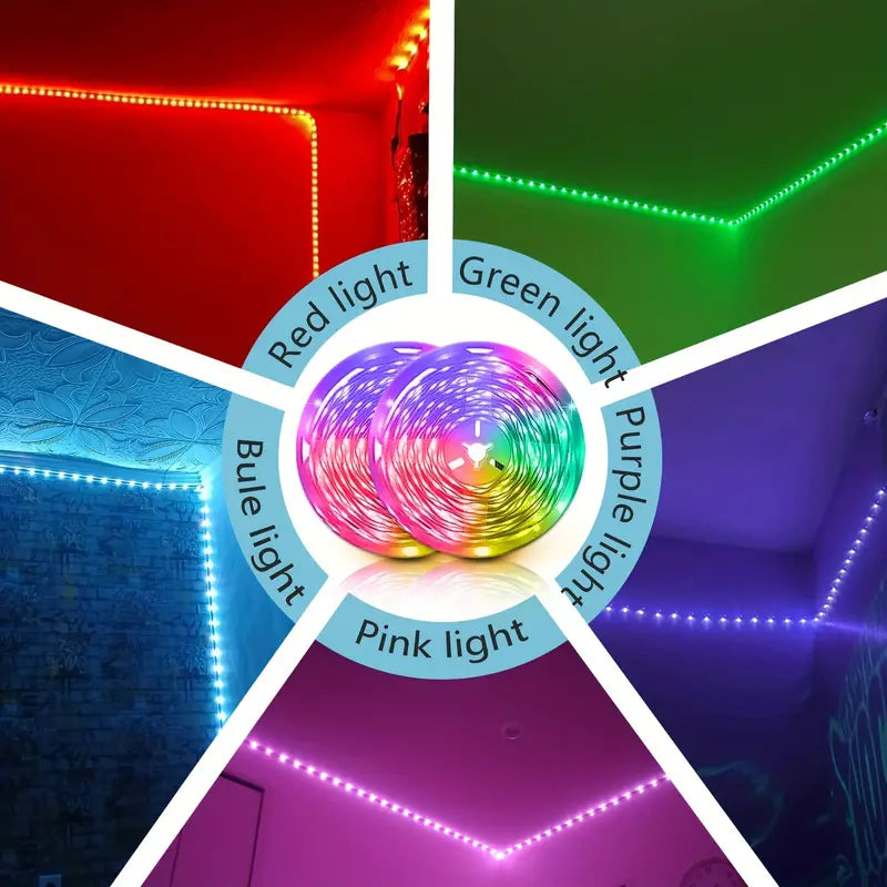 150FT Smart Led RGB LED Lights Music Sync Color Changing Light with App Indoor Lighting - DailySale