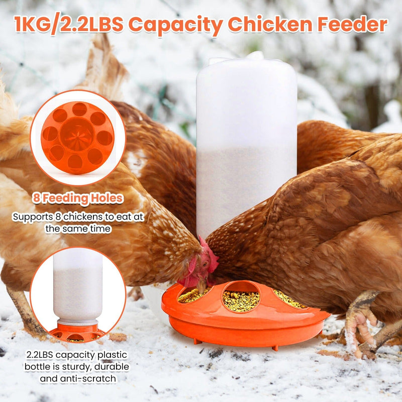 1.5L Chicken Feeder Adjustable Height Waterer Set Pet Supplies - DailySale