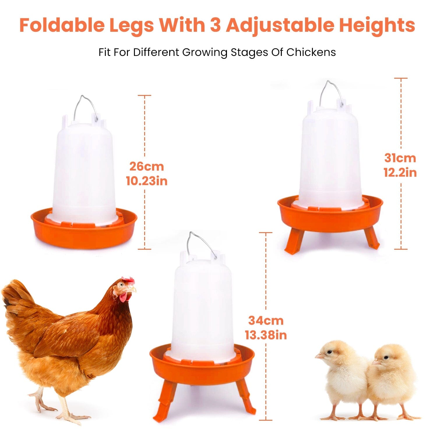 1.5L Chicken Feeder Adjustable Height Waterer Set Pet Supplies - DailySale