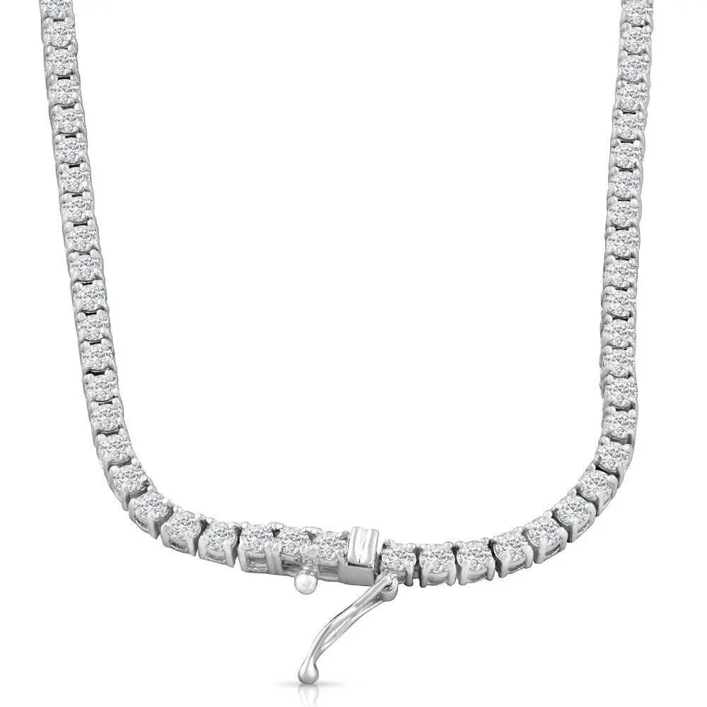 16" 20Ct Diamond Tennis Necklace 14k White Gold Lab Grown Necklaces - DailySale