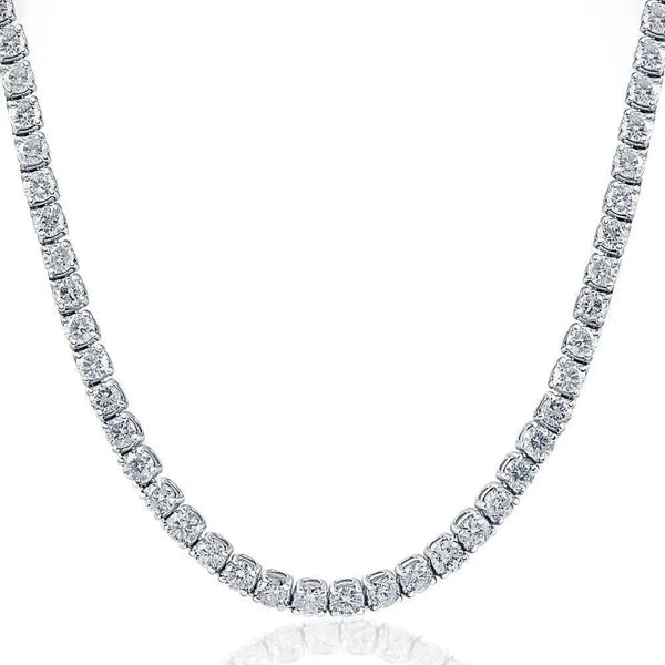 16" 20Ct Diamond Tennis Necklace 14k White Gold Lab Grown Necklaces - DailySale
