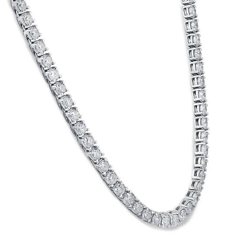 16" 20Ct Diamond Tennis Necklace 14k White Gold Lab Grown Necklaces - DailySale