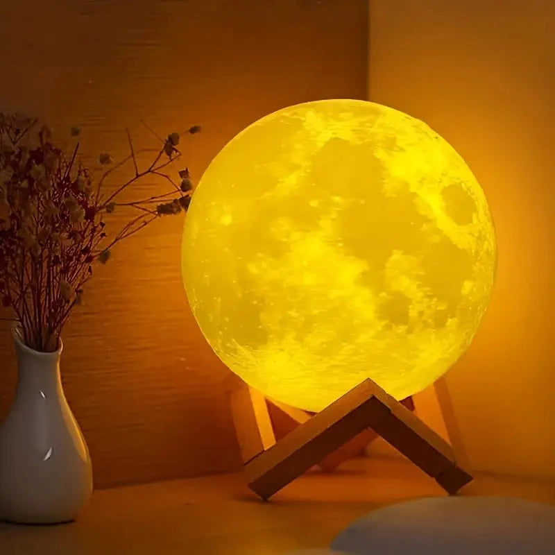 16 Colors Lunar Table Lamp with Remote Control, Creative Small Night Lamp Indoor Lighting - DailySale