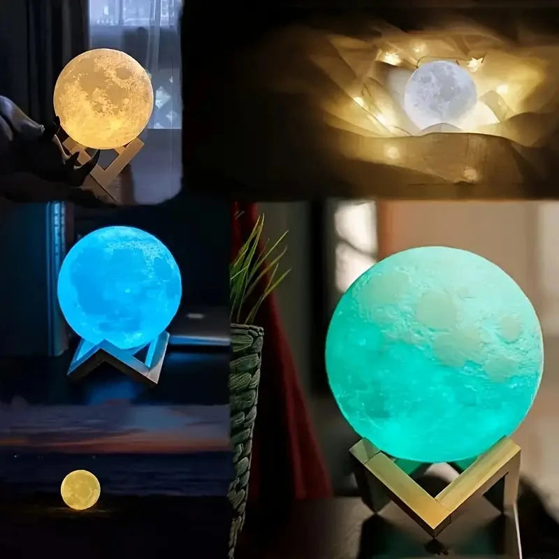 16 Colors Lunar Table Lamp with Remote Control, Creative Small Night Lamp Indoor Lighting - DailySale