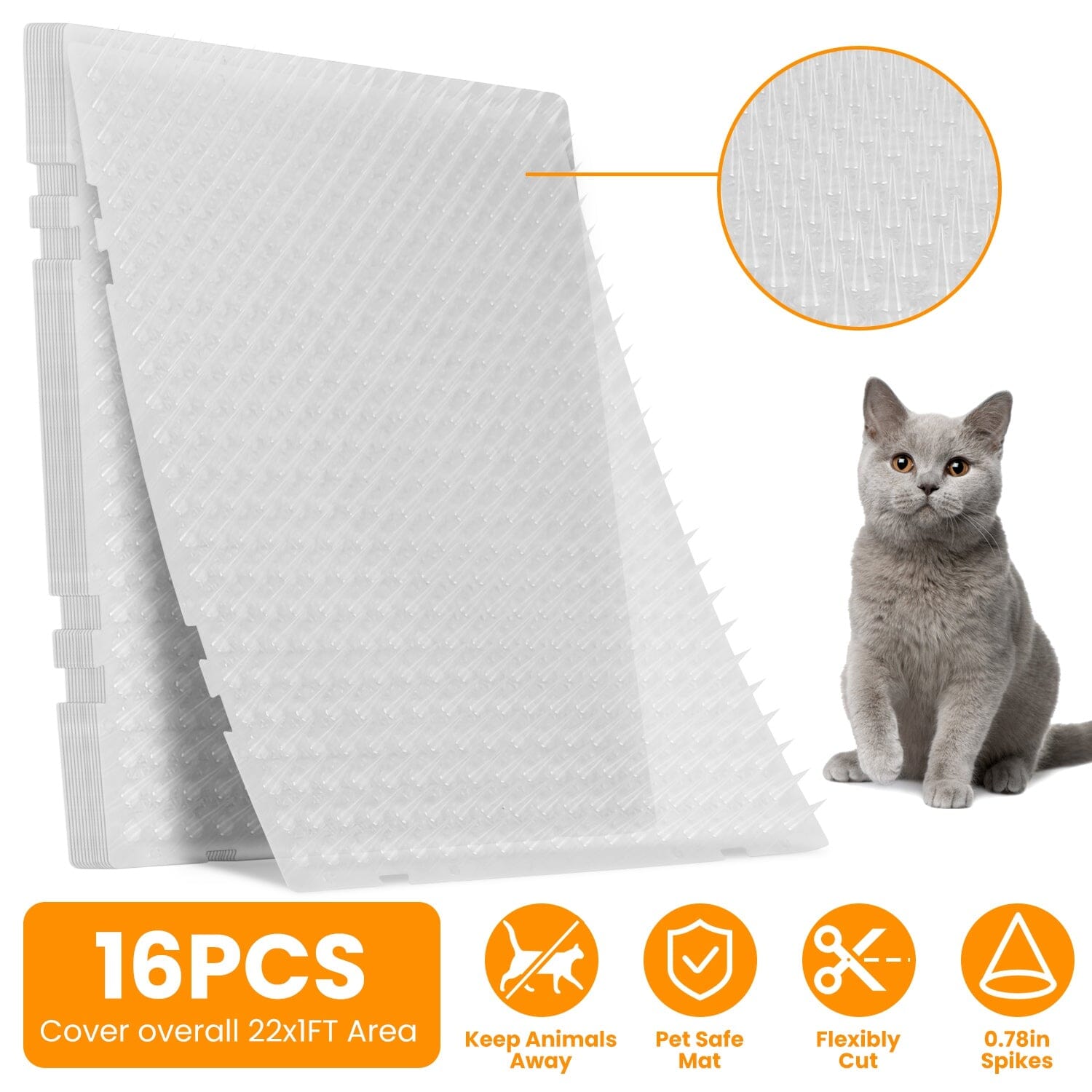 16-Pieces: Deterrent Training Mats with Spikes Garden & Patio - DailySale