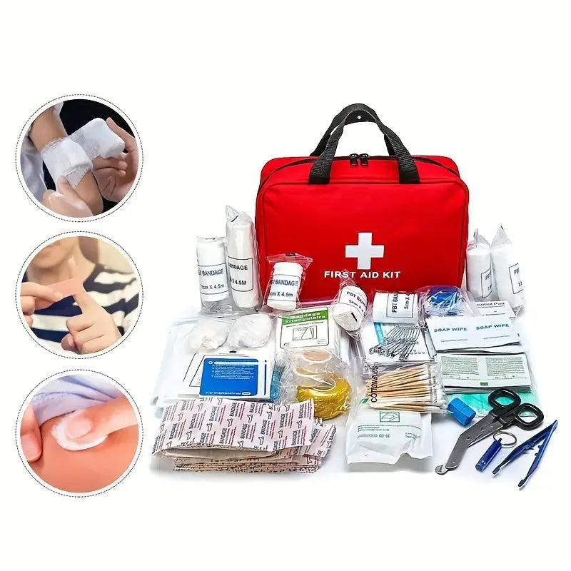 160-Piece Set: Portable Multi-Purpose First Aid Kit - Essential Emergency Supplies Wellness - DailySale