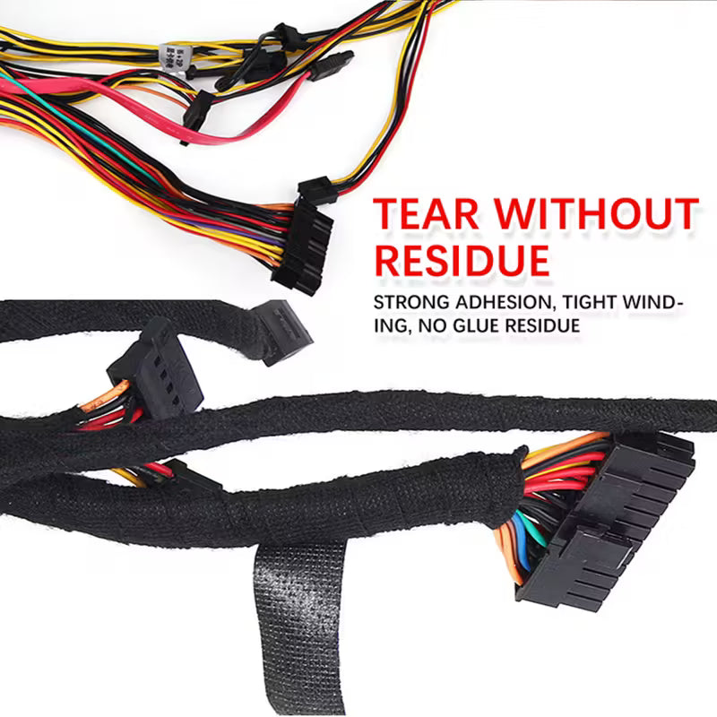 5-Meter Heat-Resistant Electrical Tape – Black Polyester for Car & Cable Management