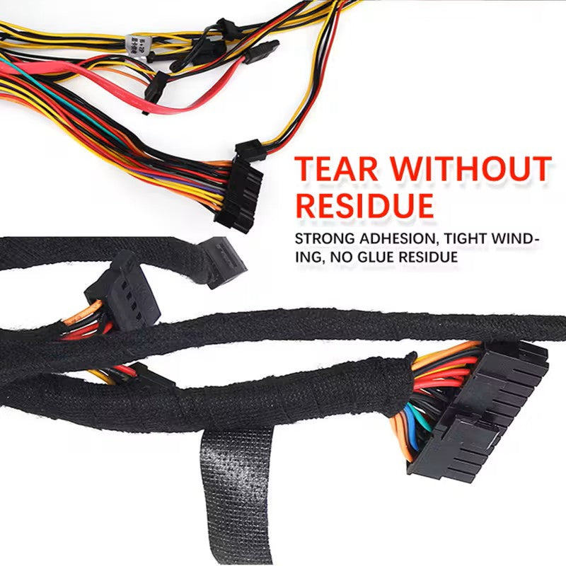 5-Meter Heat-Resistant Electrical Tape – Black Polyester for Car & Cable Management