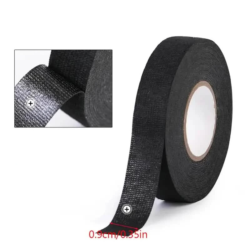 5-Meter Heat-Resistant Electrical Tape – Black Polyester for Car & Cable Management