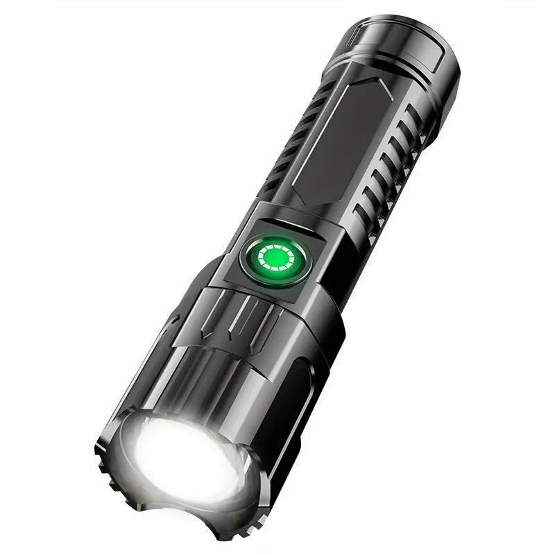 Super Bright Flashlight, USB Rechargeable Telescopic Zoom Wide Beam