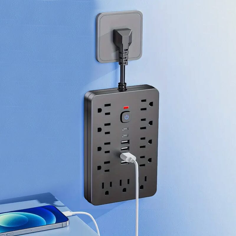 17-in-1 Power Strip with Overload Protection Batteries & Power Accessories Black - DailySale