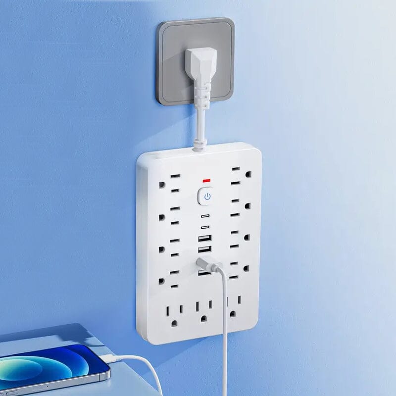 17-in-1 Power Strip with Overload Protection Batteries & Power Accessories White - DailySale