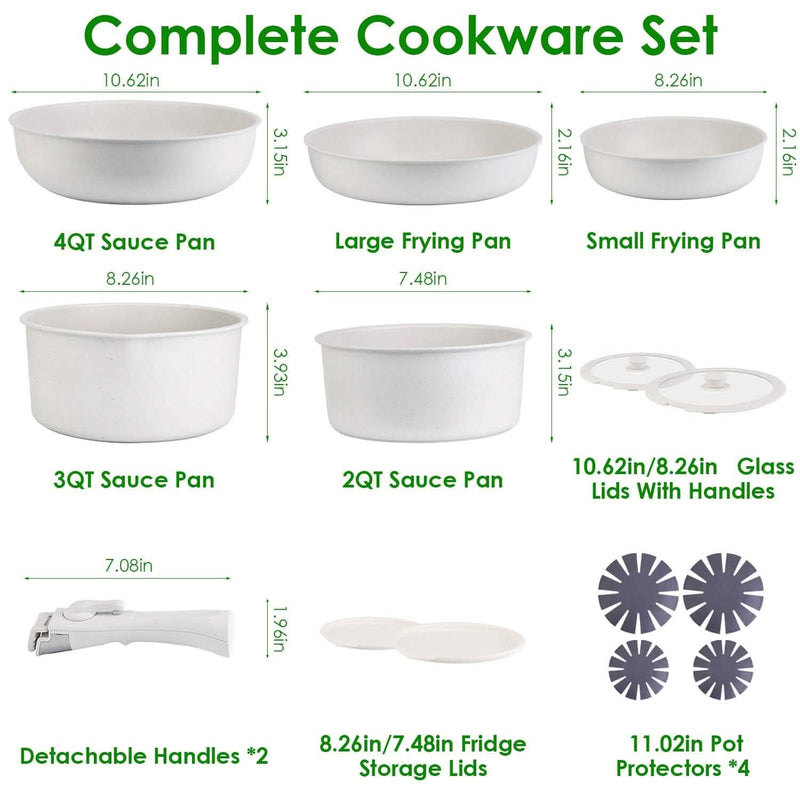 17-Pieces: Nonstick Cookware Set Induction Kitchen Pots and Pans Kitchen Tools & Gadgets - DailySale