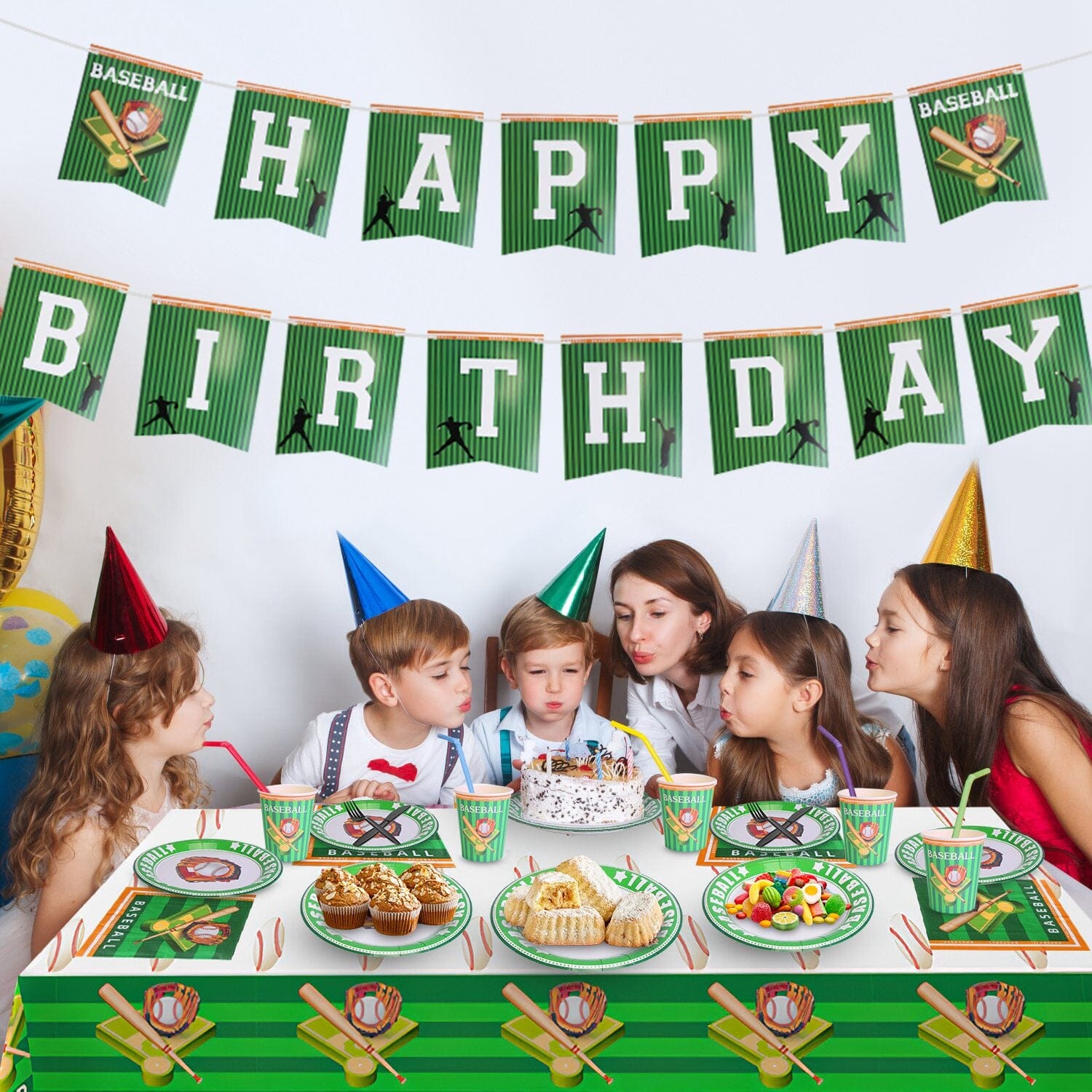 171-Pieces: Baseball Birthday Party Disposable Dinnerware Set Holiday Decor & Apparel - DailySale