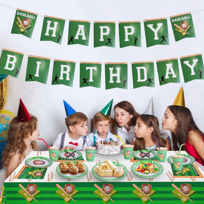 171-Pieces: Baseball Birthday Party Disposable Dinnerware Set Holiday Decor & Apparel - DailySale