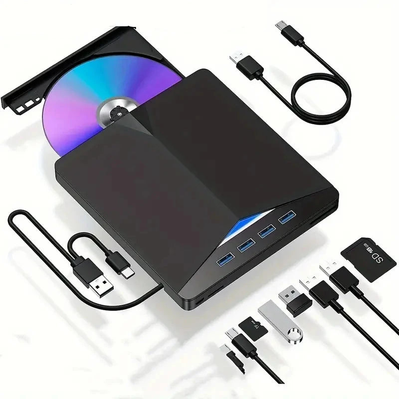 7-In-1 Portable External CD/DVD Drive