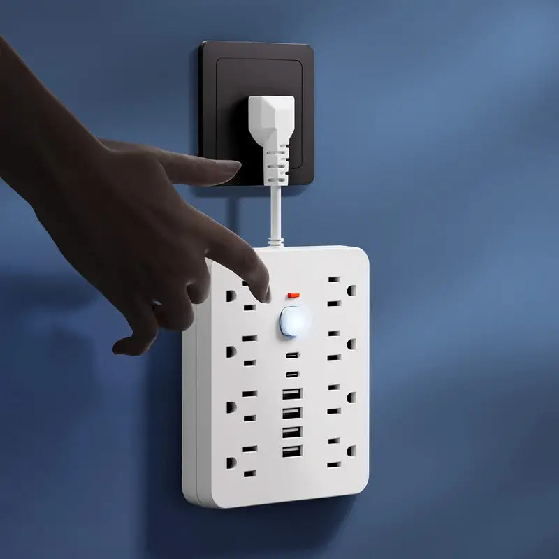 14-in-1 Power Strip With 4 USB Outlets, 2 Type-C Outlet and 8 AC Socket Outlets