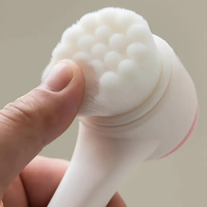 Dual-Sided Face Exfoliating & Deep Pore Cleansing Brush with Soft Bristle & Silicone Facial Scrubber