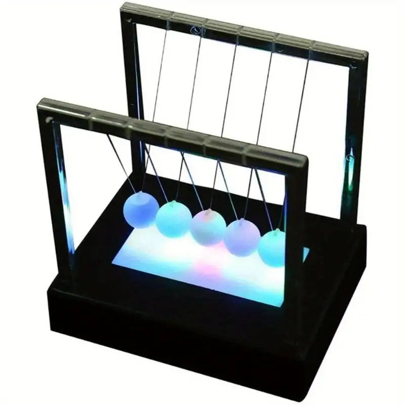 LED Light Up Pendulum Perpetual Fun Science Physics Learning Balance Balls Desk Toys