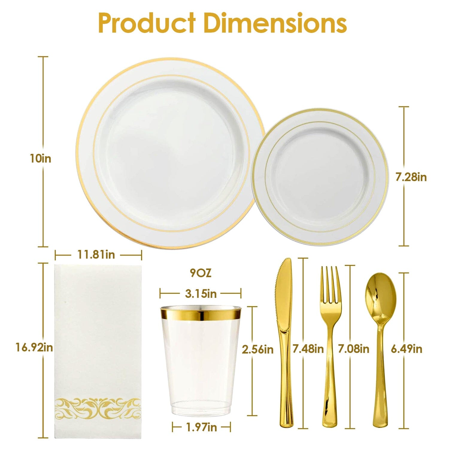 175-Pieces: Disposable Gold Dinnerware Set Wine & Dining - DailySale