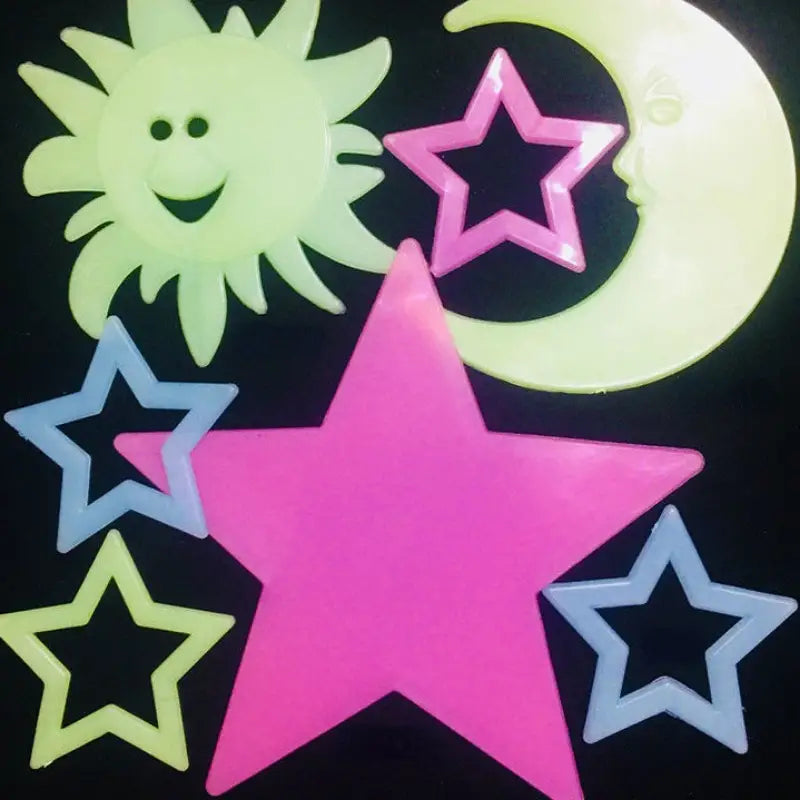 175-Pieces: Reusable Glow-in-the-Dark Star Wall Stickers with Shimmery Finish Furniture & Decor - DailySale