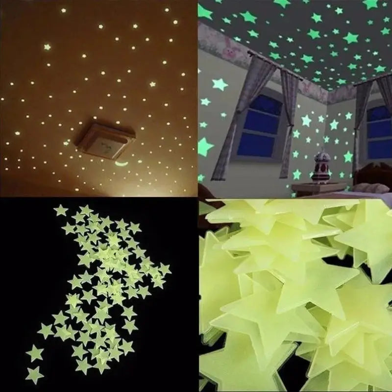 175-Pieces: Reusable Glow-in-the-Dark Star Wall Stickers with Shimmery Finish Furniture & Decor - DailySale