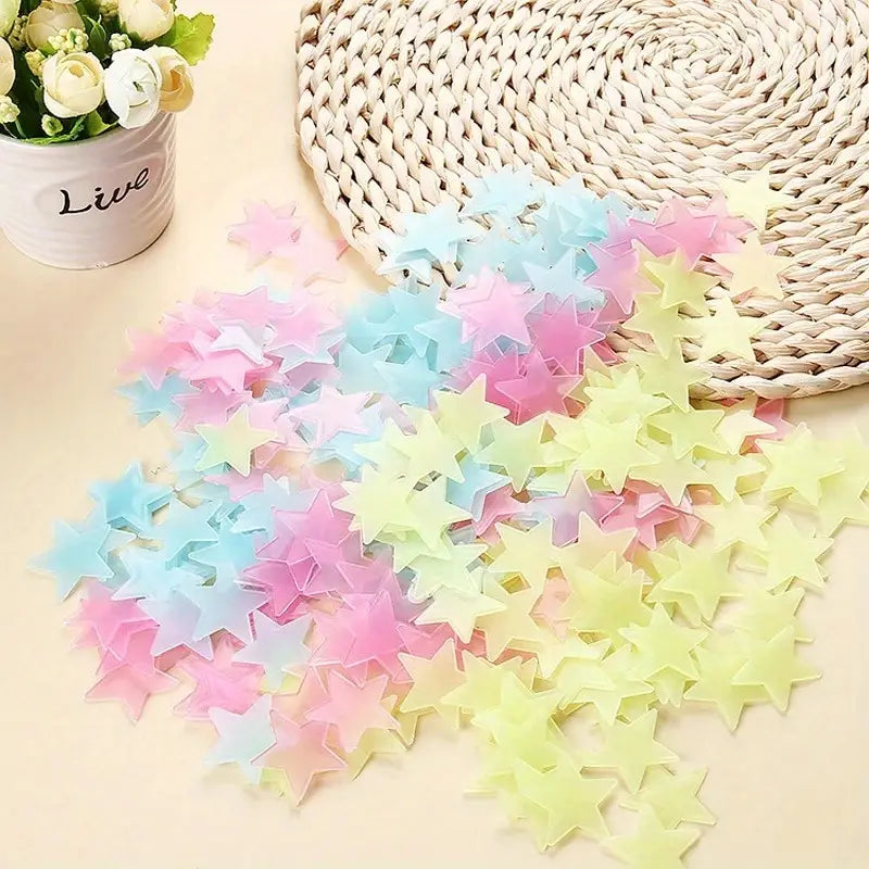 175-Pieces: Reusable Glow-in-the-Dark Star Wall Stickers with Shimmery Finish Furniture & Decor - DailySale