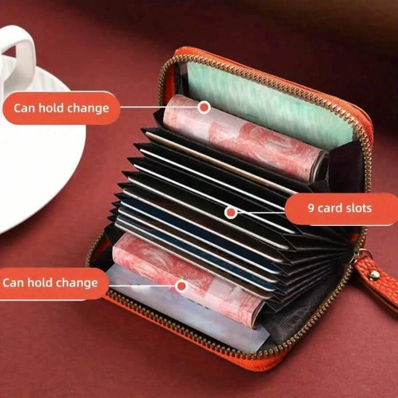 Interior showing card slots and change compartments