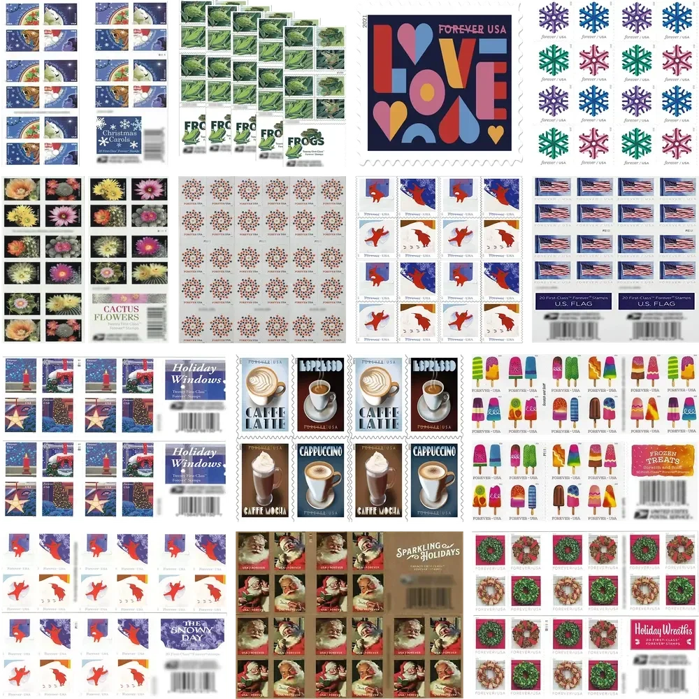 100-Pack: Mystery Forever Postage Stamps