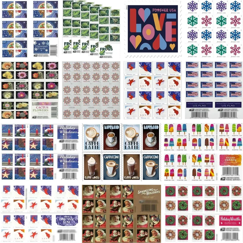 100-Pack: Mystery Forever Postage Stamps