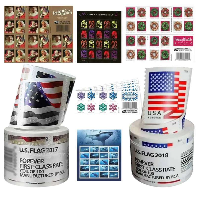 100-Pack: Mystery Forever Postage Stamps
