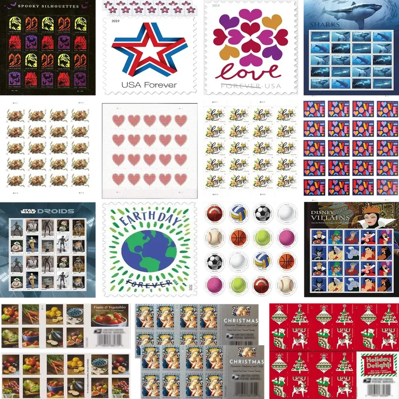 100-Pack: Mystery Forever Postage Stamps