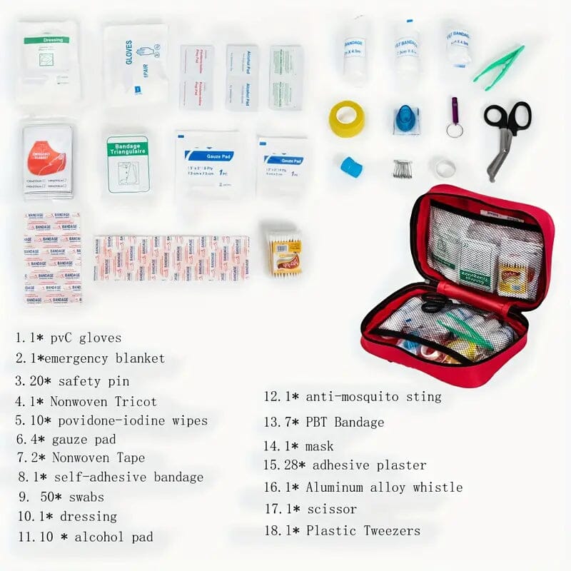 184-Piece: Multi-Purpose First Aid Kit Wellness - DailySale