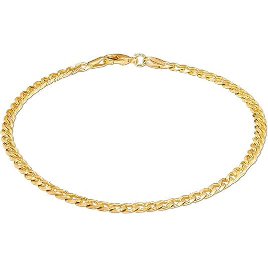 18K Gold Curb Cuban Link Chain Bracelet 8" Bracelets - DailySale